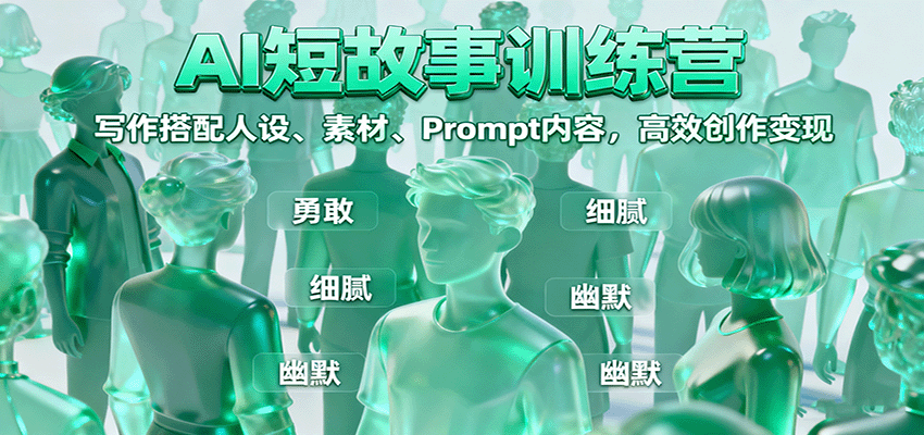 AI短故事训练营：写作搭配人设、素材、Prompt内容，高效创作变现-小艾项目网