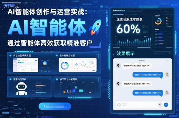AI智能体创作与运营实战，实体门店通过智能体高效获取精准客户-卿云社