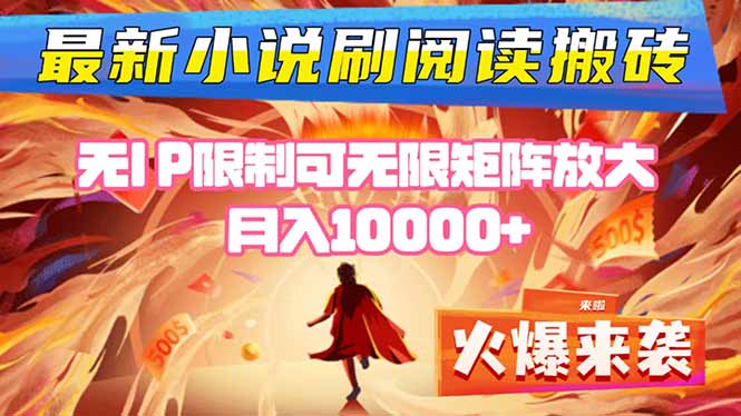 小说阅读搬砖单机每天收益200-400+ 无IP限制可无限矩阵放大 —-小艾项目网