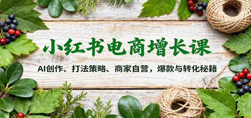 小红书电商增长课：AI创作、打法策略、商家自营，爆款与转化秘籍-卿云社