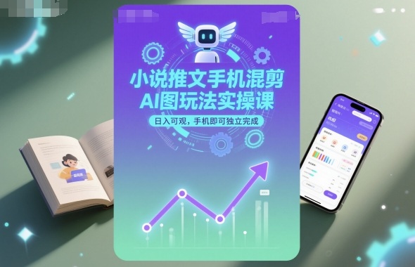 小说推文手机混剪AI图玩法实操课，日入可观，手机即可独立完成-卿云社