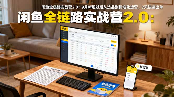 闲鱼全链路实战营2.0：9月新规过后从选品到标准化运营，7天快速出单-卿云社