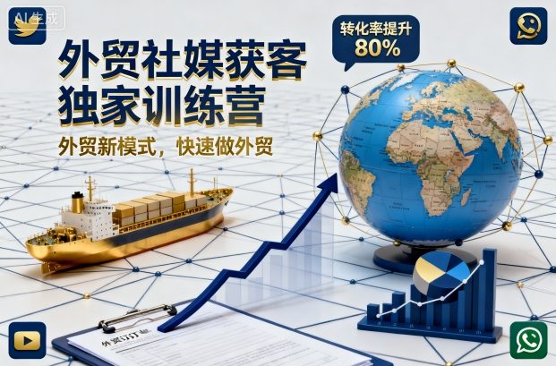 外贸社媒获客独家训练营，外贸新模式，快速做外贸-卿云社