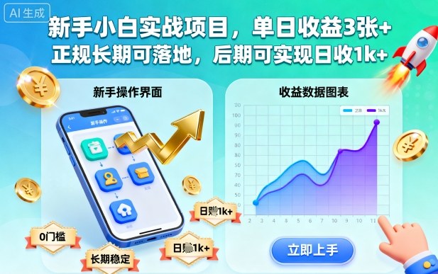 新手小白实战项目，单日收益3张+，正规长期可落地，后期可实现日收1k+【揭秘】-卿云社