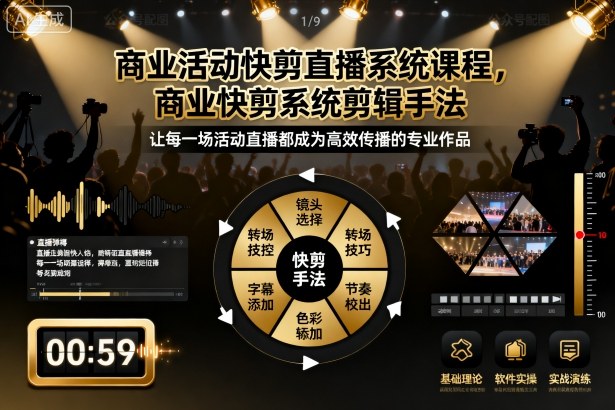 商业活动快剪直播系统课程，商业快剪系统剪辑手法-卿云社