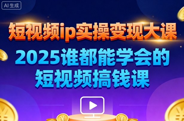 短视频ip实操变现大课，7月26-27日广州站线下课，2025谁都能学会的短视频搞钱课-卿云社