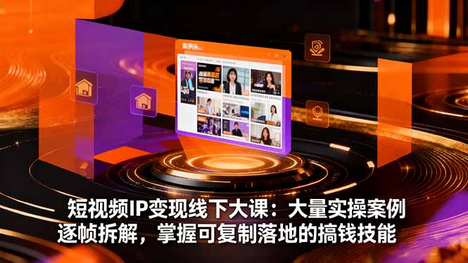 短视频IP变现线下大课：大量实操案例逐帧拆解，掌握可复制落地的搞钱技能-卿云社