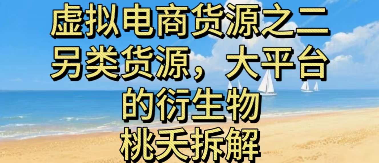虚拟电商之二—另类的货源，大平台的衍生物-卿云社