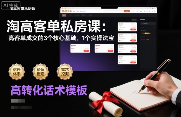 淘高客单私房课：高客单成交的3个核心基础，1个实操法宝-卿云社