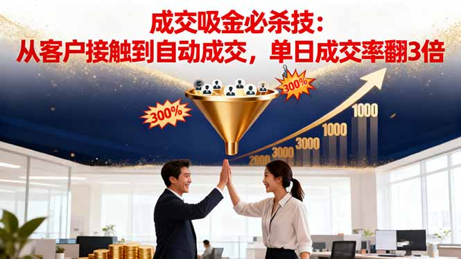 吸金成交营销必杀技：从客户接触到自动成交，单日成交率翻3倍-卿云社