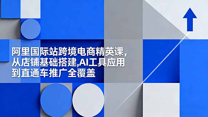 阿里国际站跨境电商精英课，从店铺基础搭建,AI工具应用到直通车推广全覆盖-卿云社