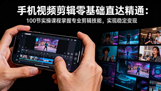 手机视频剪辑零基础直达精通：100节实操课程掌握专业剪辑技能，实现稳...-卿云社