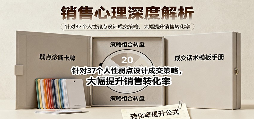销售心理深度解析：针对37个人性弱点设计成交策略，大幅提升销售转化率！-小艾项目网