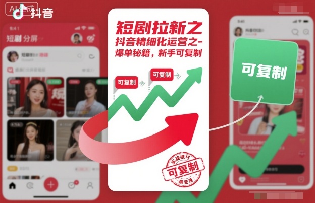 短剧拉新之抖音精细化运营之爆单秘籍，新手可复制-卿云社