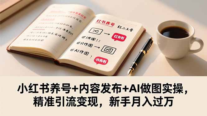 小红书养号+内容发布+AI做图实操，精准引流变现，新手月入过万-卿云社