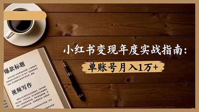 小红书变现年度实战指南：7大变现方式/爆款标题/视频写作，单账号月入1万+-小艾项目网