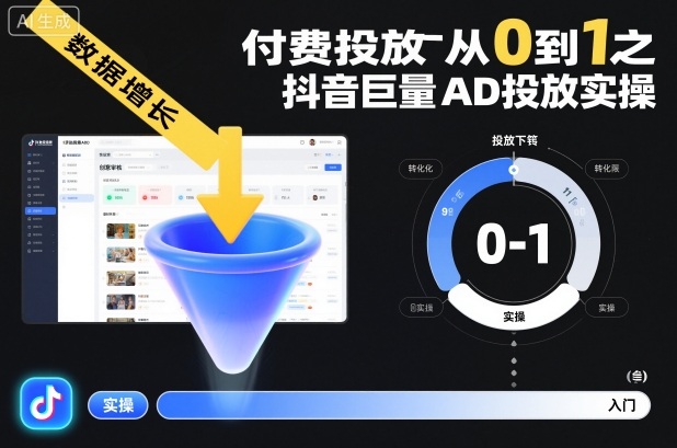 付费投放从0到1之抖音巨量AD投放实操