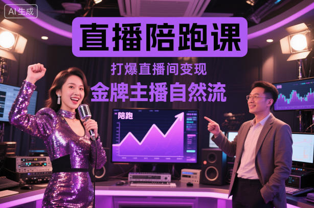 直播陪跑课，金牌主播自然流打爆直播间，复制高变现玩法-卿云社