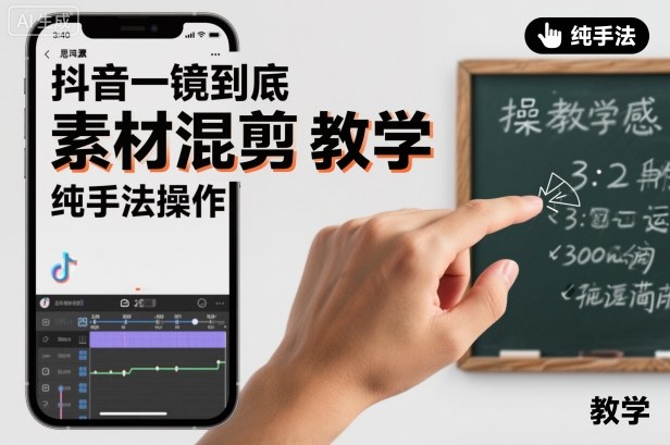抖音一镜到底素材混剪教学，纯手法操作-卿云社