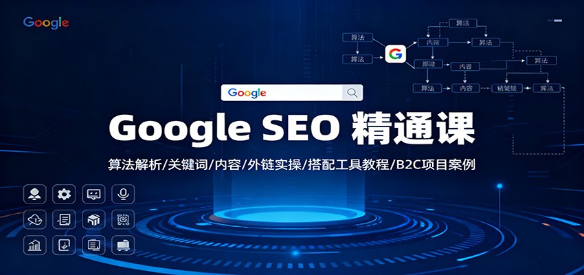 Google SEO 精通课：算法解析/关键词/内容/外链实操/搭配工具教程/B2C项目案例-卿云社