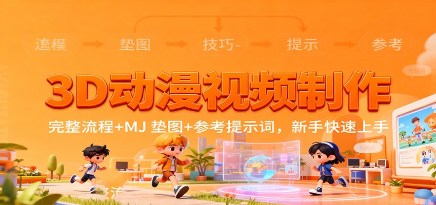 3D动漫视频制作，完整流程+MJ 垫图+参考提示词，新手快速上手-卿云社