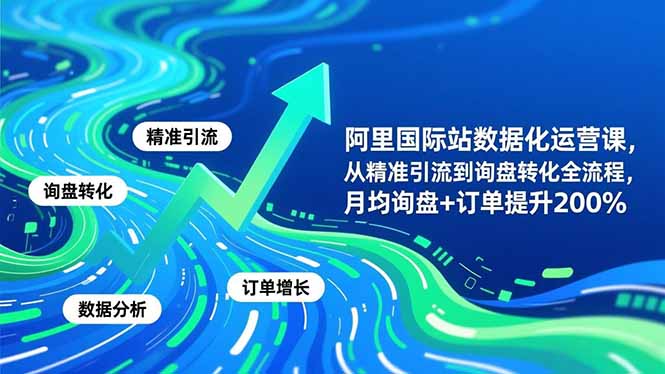 阿里国际站数据化运营课-11月，从精准引流到询盘转化全流程，月均询盘+订单提升200%-卿云社