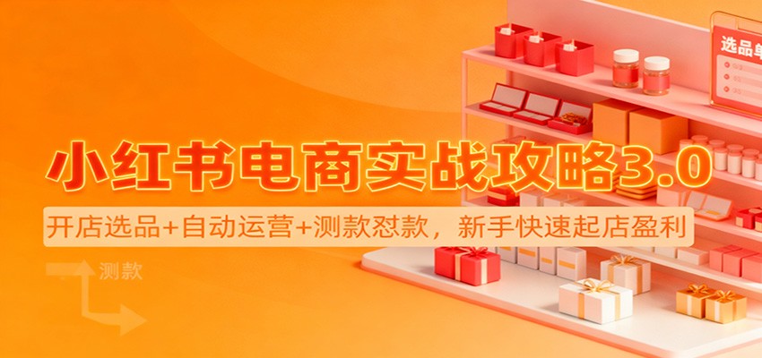 小红书电商实战攻略3.0：开店选品+自动运营+测款怼款，新手快速起店盈利-卿云社
