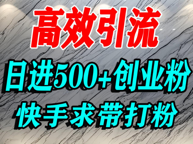 怎么打创业粉？快手求带视角精准引流创业粉，宝妈、学生群体日进500+精准流量-卿云社