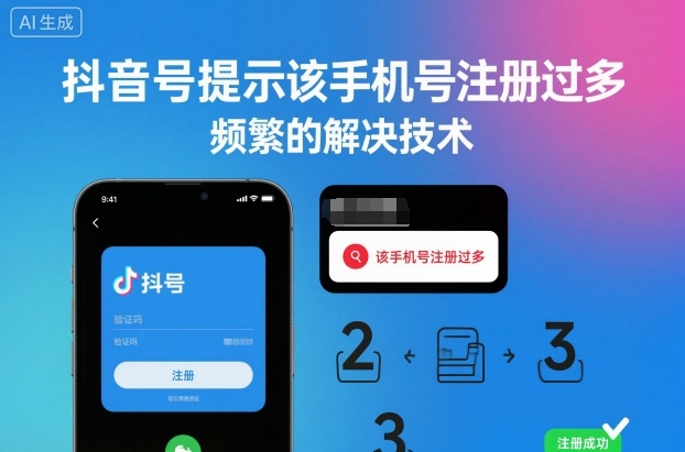 抖音号提示该手机号注册过多，频繁的解决技术-卿云社