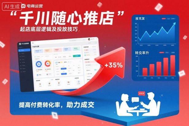 千川随心推起店底层逻辑及投放技巧，提高付费转化率，助力成交-卿云社