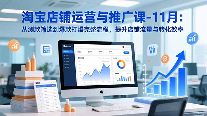 淘宝店铺运营与推广课-11月：从测款筛选到爆款打爆完整流程，提升店铺流量与转化效率-卿云社