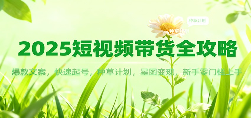 2025短视频带货全攻略：爆款文案，快速起号，种草计划，星图变现，新手零门槛上手-卿云社