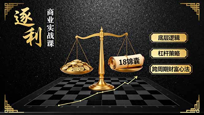 《逐 利》商业实战课，底层逻辑、杠杆策略、18锦囊，跨周期财富心法(更新-卿云社