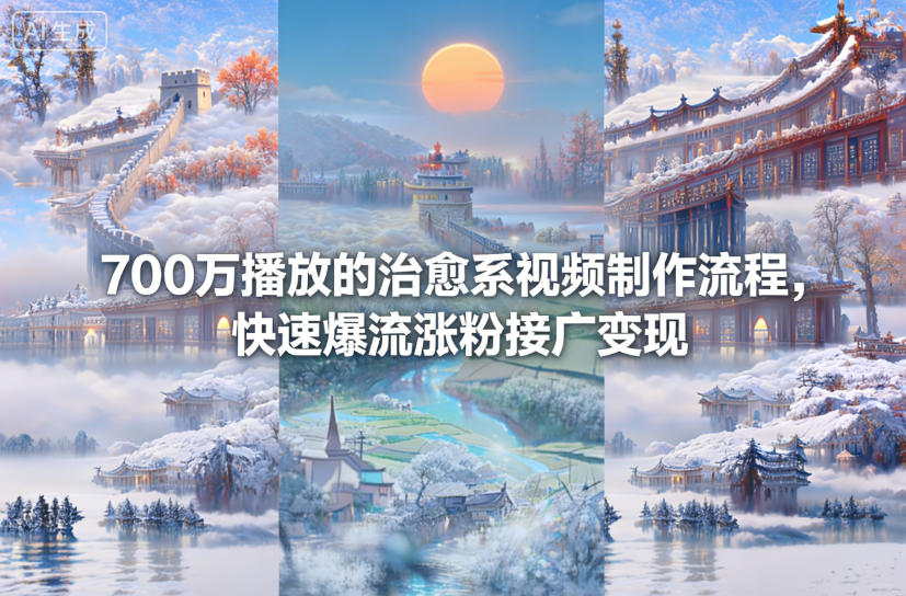 700万播放的治愈系视频制作流程,快速爆流涨粉接广变现
