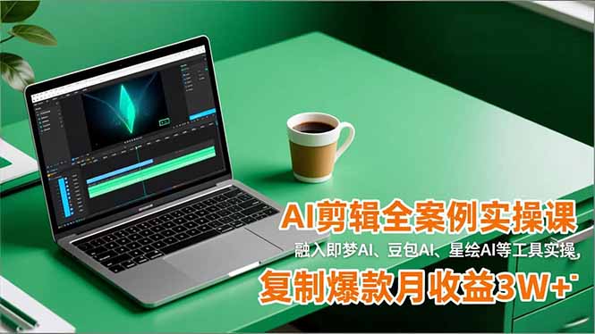 AI剪辑全案例实操课，融入即梦AI、豆包AI、星绘AI等工具实操，复制爆款月收益3W+-卿云社