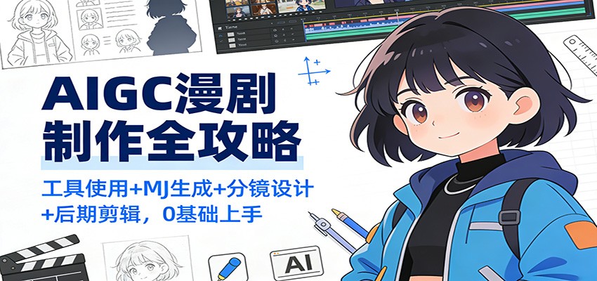 AIGC漫剧制作全攻略：工具使用+MJ生成+分镜设计+后期剪辑，0基础上手-卿云社