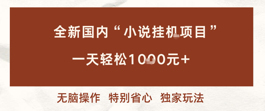 全新国内小说挂G项目，多窗口无脑跑，一天轻松1k+，特别省心【揭秘】-卿云社