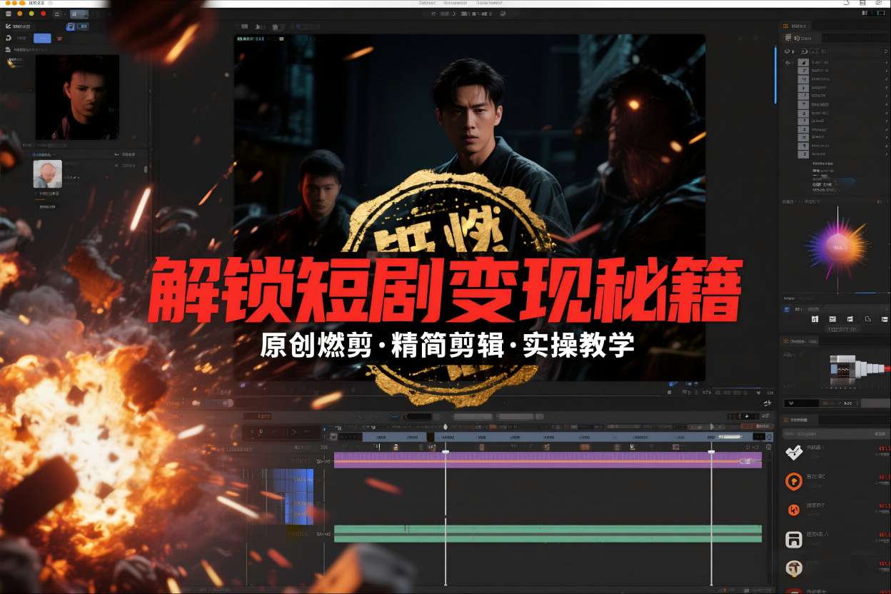 短剧拉新之原创燃剪精简剪辑实操课，解锁短剧变现秘籍-卿云社