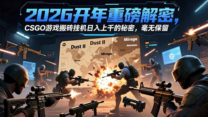 2026开年重磅解密，CSGO游戏搬砖挂机日入上千的秘密，毫无保留-卿云社