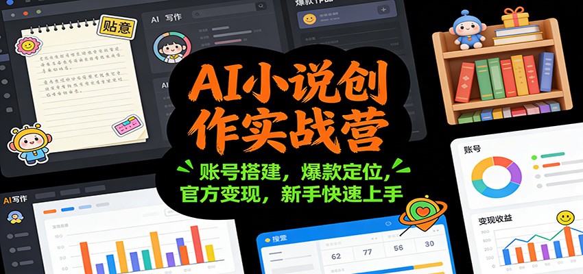 AI小说创作实战营：账号搭建，爆款定位，官方变现，新手快速上手-卿云社