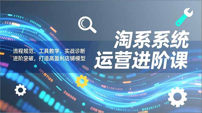 淘系系统运营进阶课2.0，流程规范、工具教学、实战诊断，进阶突破，打造高盈利店铺模型-卿云社