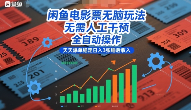闲鱼电影票无脑玩法，无需人工干预，全自动操作，天天爆单稳定日入3张睡后收入【揭秘】-卿云社