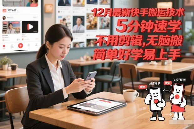 12月最新快手搬运技术，5分钟速学，不用剪辑无脑搬，简单好学易上手-卿云社