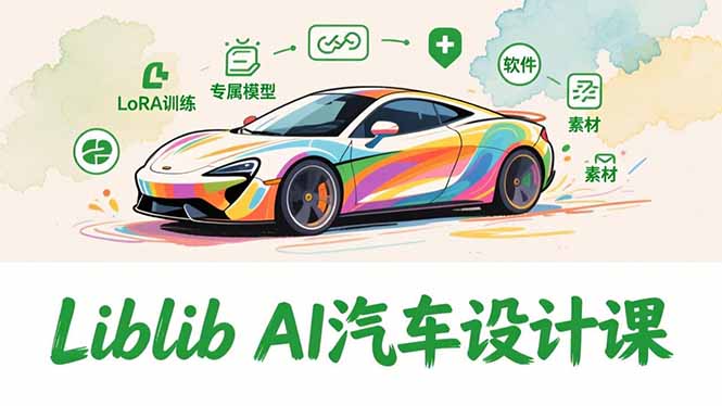 2025Liblib AI汽车设计课，文生图入门、LoRA训练、专属模型，快速上手【实战+解说+软件+素材】-卿云社