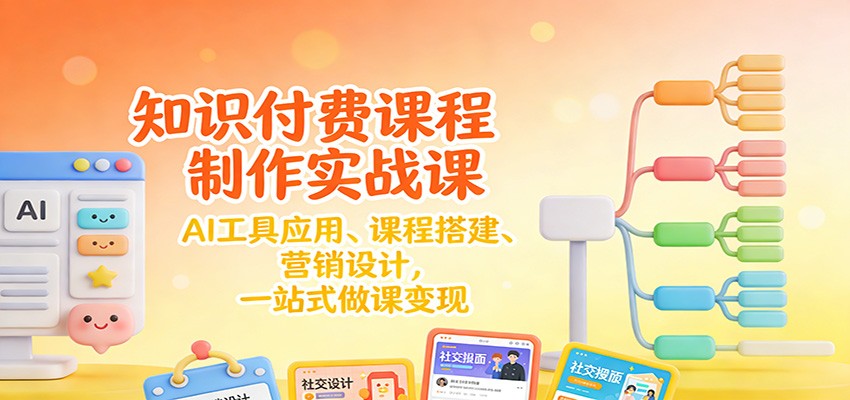知识付费课程制作实战课：AI工具应用 、课程搭建、营销设计，一站式做课变现-卿云社