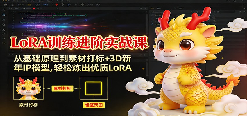 LoRA训练进阶实战课：从基础原理到素材打标+3D新年IP模型，轻松炼出优质LoRA-卿云社
