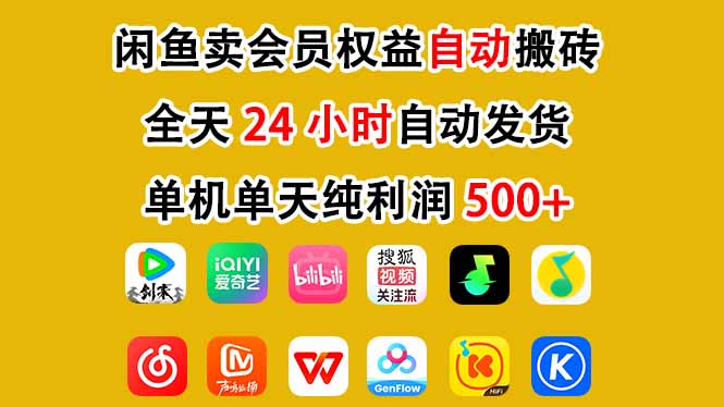 闲鱼卖会员权益，一部手机日入5张+，无需囤货全程24小时自动托管-卿云社