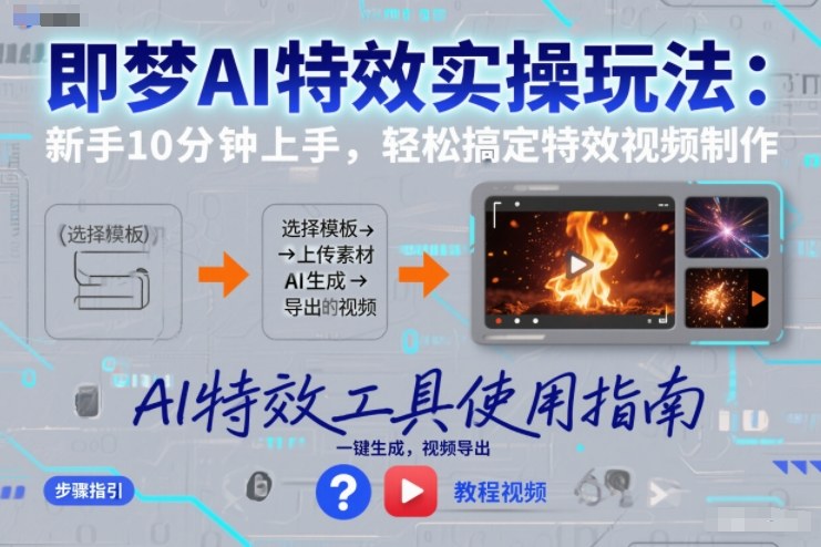 即梦AI特效实操玩法：新手10分钟上手，轻松搞定特效视频制作-卿云社