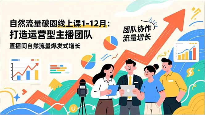 自然流量破圈线上课25年1-12月-更新：打造运营型主播团队 直播间自然流量爆发式增长-小艾项目网