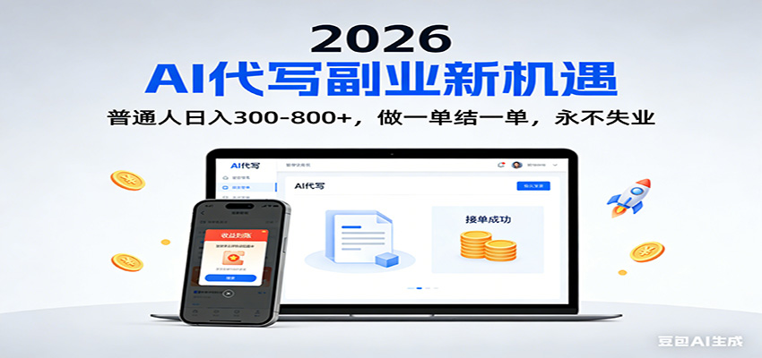 2026 副业首选！AI 代写日入 300-800，普通人0门槛，做一单结一单！-卿云社